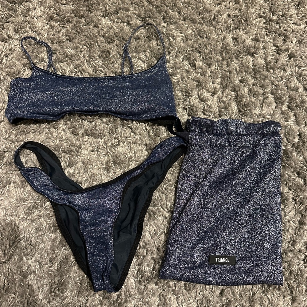 Triangl navy blue Bikini Set